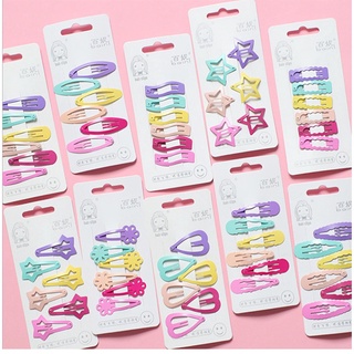 ลูกอมสีคลิปบีบีน่ารัก6 ชิ้นกิ๊บติดผมเด็กดาวห้าแฉกคลิปหน้าม้า