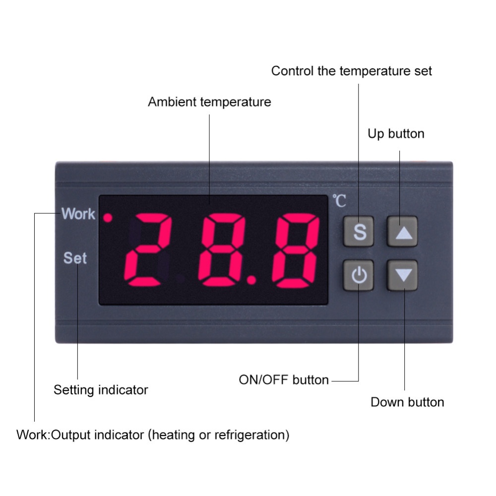 体温枪MH1210W Digital Temerature Controller AC90250V 10A 220V Thermostat Regulator with Sensor