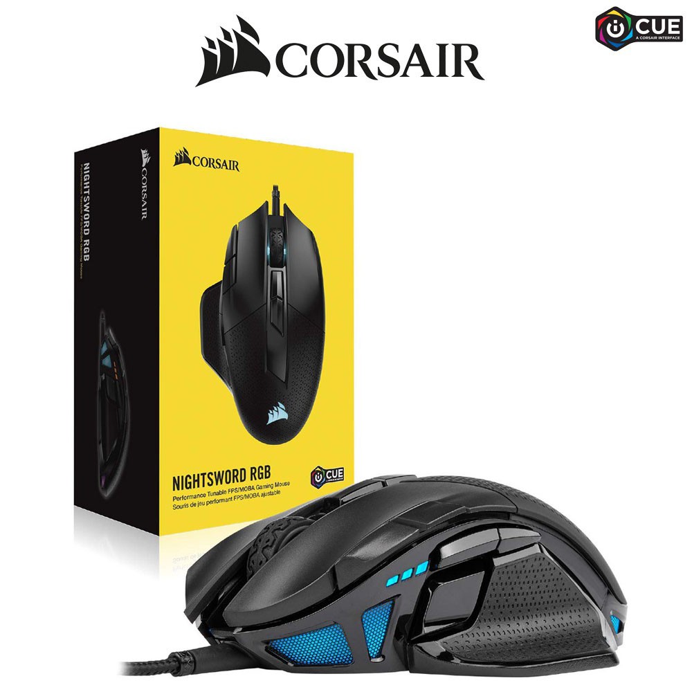 Mouse corsair nightsword rgb tunable fps/moba gaming mouse สินค้ารับประกัน 2 ปี