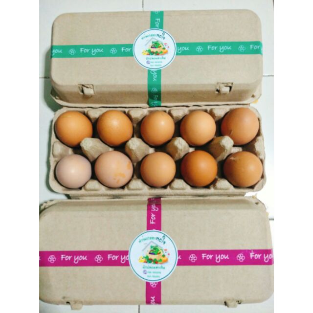 ไข่ไก่จากแม่ไก่อารมณ์ดี  ไข่ไก่ออแกนิก  1 แพค10 ฟอง.กินสดได้