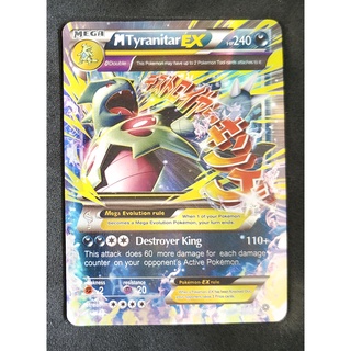 Tyranitar Mega EX Card บังกิราส 43/98 Pokemon Card Gold Flash Light (Glossy) ภาษาอังกฤษ