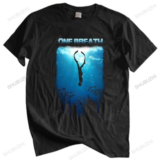 [COD]เสื้อยืด พิมพ์ลาย Freediving One Breath Dive Apnoe Ocean Sea แฟชั่นฤดูร้อน สําหรับผู้ชายS-5XL