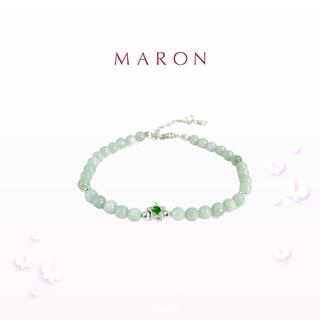 MARON - My Lucky Stars Chain Bracelet with Jade (Chrome Diopsite)(โซ่เงิน) สร้อยข้อมือหินXอัญมณีมงคลประจำวัน