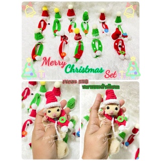 หมวก Handmade สำหรับสัตว์ขนาดเล็ก เซต Christmas