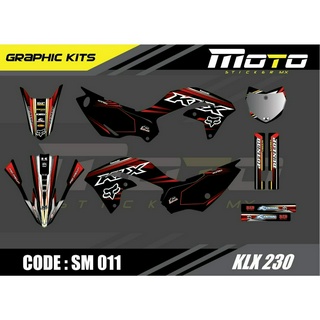 สติ๊กเกอร์วิบาก KAWASAKI KLX 230 ทั้งคัน Graphic kit สติ๊กเกอร์เคลือบเงา สุดคุ้ม