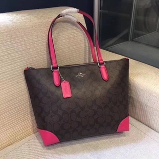 COACH ZIP TOP TOTE IN SIGNATURE CANVAS