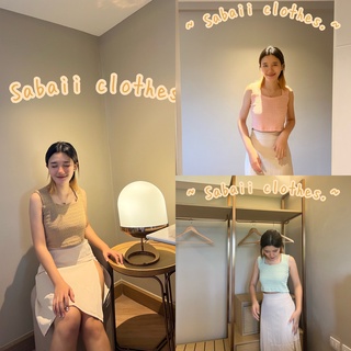 เสื้อผ้าราคาถูก เสื้อครอปคอเหลี่ยม แขนกุด กล้าม ตามกระแส สายคาเฟ่ รหัส 04