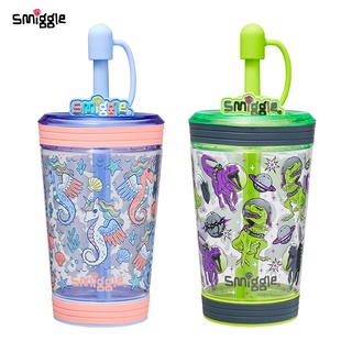 Smiggle ขวดน้ํา ปลอด BPA พร้อมหลอดดูด สําหรับเด็ก 480 มล.