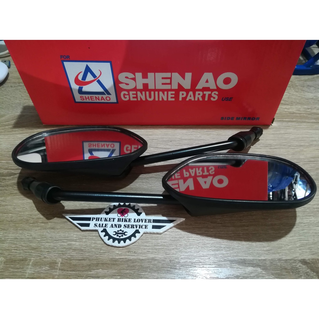 กระจกเดิมสำหรับใส่-รุ่น HONDA สีดำ ใส่ GPX Legend 150 ได้ รุ่นอื่นๆ สามารถวัดเทียบเกลียวก่อนสั่งใช้แทนของแท้ได้เลย