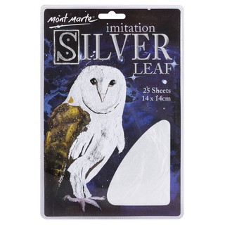 Mont Marte แผ่นฟรอยด์สีเงิน แผ่นเงิน Silver Leaf No.MAXX0021 (25 แผ่น)