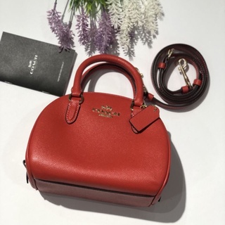 กระเป๋าสะพายรุ่นใหม่สีแดง COACH SYDNEY SATCHEL BAG (COACH CA202)