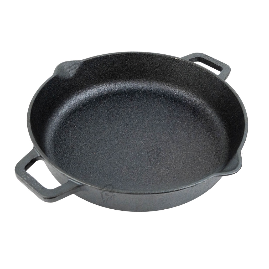กระทะเหล็กหล่อ ขนาด 24 cm กระทะปิ้งย่าง กระทะเหล็ก กระทะแบน ใช้ได้กับเตาทุกประเภท cast iron pan shoppingmart88