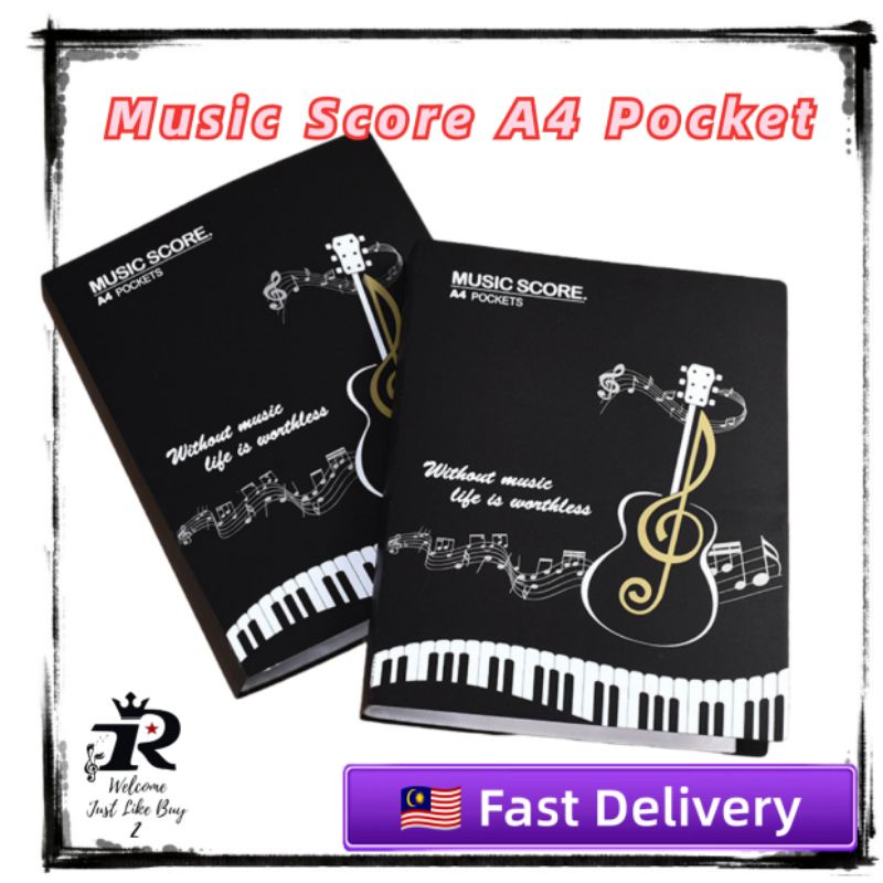 [เช่นเดียวกับเพลง]Music Score A4 Score Holder Pocket Recipe 文件夹A4 防光 40Page/80Page