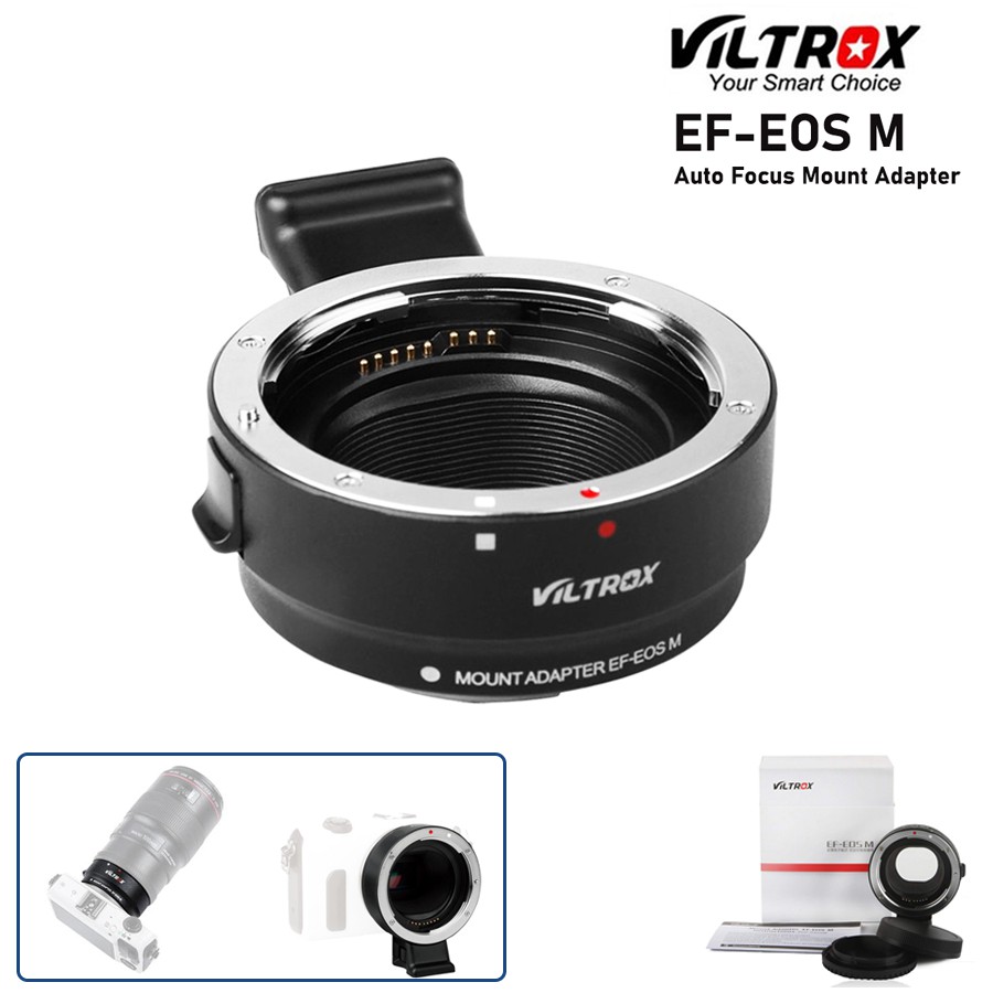 VilTROX อะแดปเตอร์แปลงเลนส์ Canon EOS ทั้ง EF,EF-S ใช้กับกล้อง EOS M,M2,M3,M5,M6,M10,M50,M100,Kiss M Auto Focus ได้