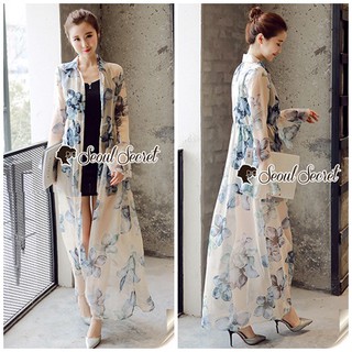 Korea Chabaly Flora Prinyt Maxi Shirt Chiffon Set