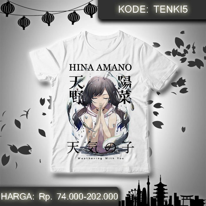 เสื้อยืดอนิเมะ Tenki no Ko - Hina Amano Weathering With You