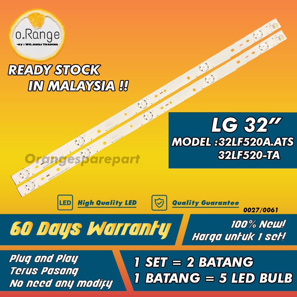 / 32" 32LF520A.ATS 32LF520-TA (โคมไฟทีวี) LG 32 INCH LED TV BACKLIGHT 32LF520A 32LF520 32lf52 Mla9 /