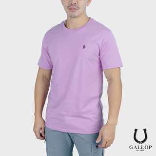 GALLOP : เสื้อคอตตอนคอกลม Crew Neck Basic Tee รุ่น GNC9000 สีม่วง