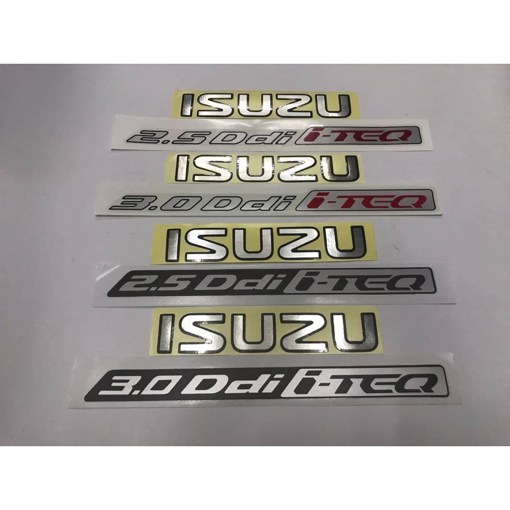 สติ๊กเกอร์ติดท้าย ISUZU 2.5 Ddi i-TEQ / 3.0 Ddi i-TEQ สำหรับติดฝาท้ายรถ ISUZU D-max เทียบแท้ 95%