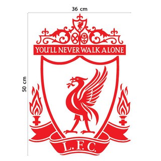 สติกเกอร์ ตัดลายเส้น ไดคัท LIVERPOOL FC ขนาด 50 x 36 ซม PVC กันน้ำ ทนแดด 1 แผ่น โลโก้ ทีม ฟุตบอล หงส์แดง LFC (แบบ no.7)