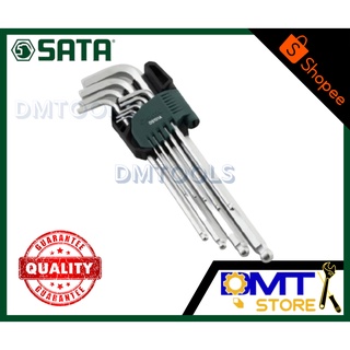 SATA ชุดประแจแอลหัวบอล (ยาวพิเศษ) 9 ตัว/ชุด (เบอร์ 1.5-10 mm.)รุ่น 09101A