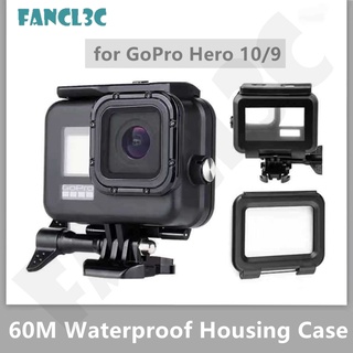 เคสกันน้ำสำหรับ GoPro HERO 10 9 สีดำดำน้ำป้องกันฝาครอบใต้น้ำสำหรับ Go Pro 10 9 GoPro9 Hero9 อุปกรณ์เสริม