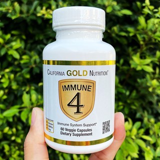 วิตามินและแร่ธาตุรวม 4 ชนิด Immune 4 60 Veggie Capsules (California Gold Nutrition®) Immune System Support