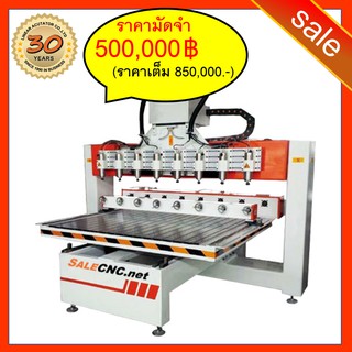 212.	CNC Router Milling 8 Heads With Rotary Axis 2013 ควบคุม 4 แกน เครื่องซีเอ็นซี เร้าเตอร์ หัวสปินเดิล 8 หัว