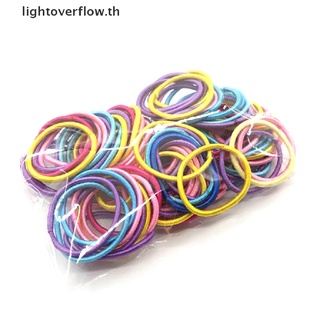 [lightoverflow] ยางรัดผมไนล่อน ยืดหยุ่น หลากสี สําหรับเด็กผู้หญิง 100 ชิ้น