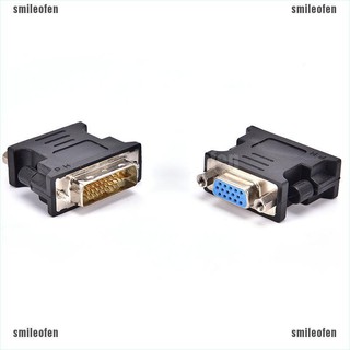 Smileofen อะแดปเตอร์แปลง DVI เป็น VGA DVI-I SVGA HD 15 ชุบทอง 1 ชิ้น