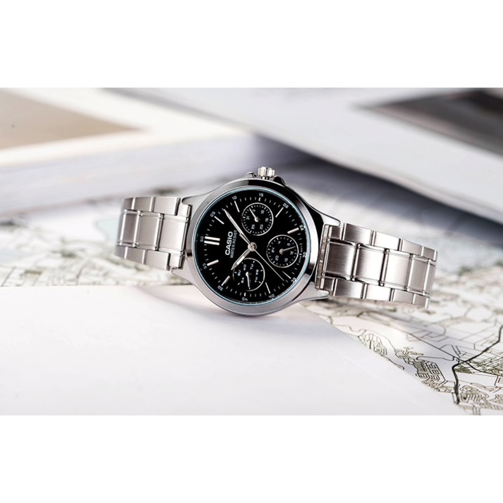 casio ของแท้ประกันศูนย์ นาฬิกาคาสิโอ ผู้หญิง รุ่น LTP-V300D LTP-V300G / SMILEYTIME ขายแต่ของแท้ ประกันศูนย์cmg/c-thong