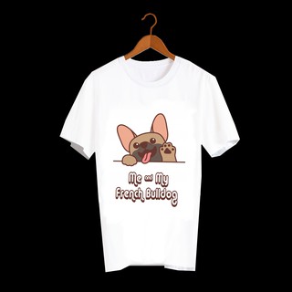 เสื้อยืดสไตล์ญี่ปุ่น เสื้อยืดพิมพ์ลายหมา เสื้อยืดลายหมา เฟรนบลูด็อก Me &amp; My French Bulldog MMD24