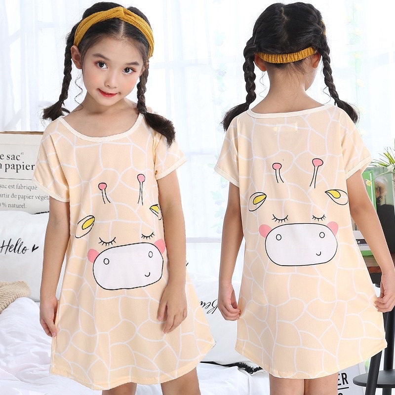 ลด10% โค้ด DDXDECW4 Lukkids Shop ชุดนอนเด็กผู้หญิงลายการ์ตูนทรงกระโปรงพร้อมส่ง95cm-135cm นื้อผ้าลื่นใส่สบาย - รูปที่ 5