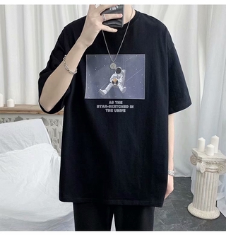 🔥ส่งไวจากไทย🔥เสื้อยืดทรงหลวม สไตล์ฮิปฮอป ลายปีศาจน้อยแสยะยิ้ม ทรงหลวม:White,XL