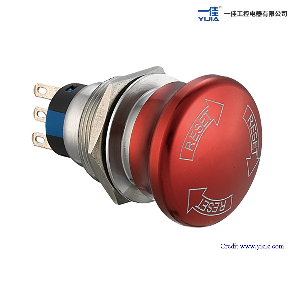 Emergency Stop Button YJ GQ22-11ZS 22mm. สวิตซ์ฉุกเฉิน 22มิล