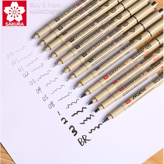SAKURA PIGMA MICRON LINE PEN ขนาดเต็ม (003 - แปรง)