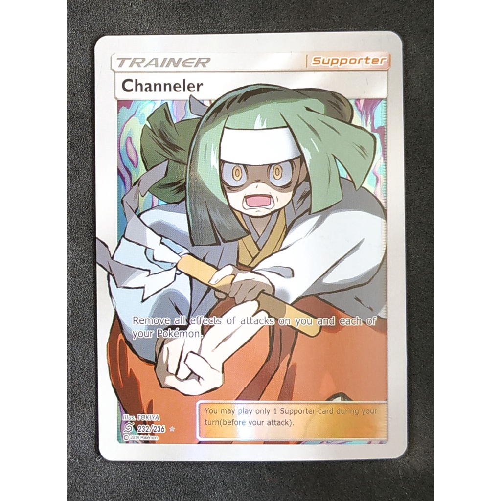 Channeler (Gray) Trainer Card 232/236 Pokemon Card Gold Flash Light (Glossy) ภาษาอังกฤษ