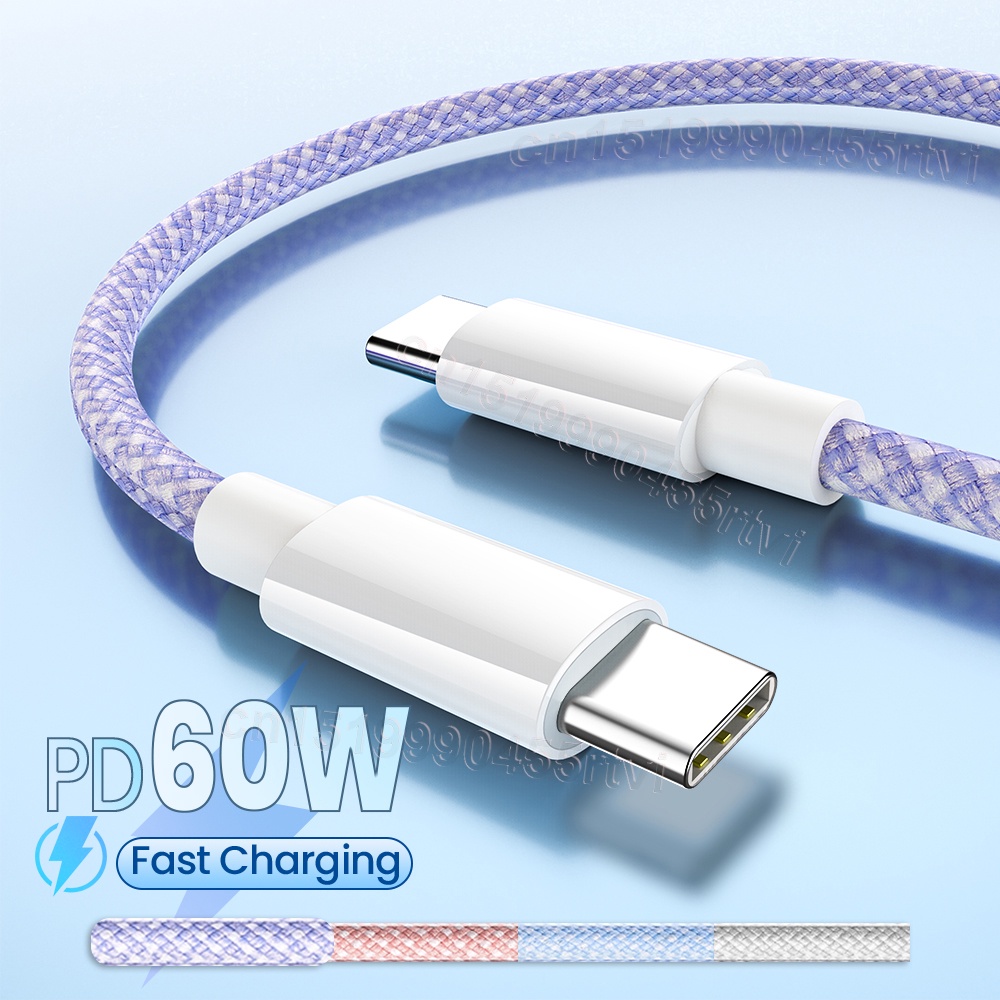 Pd 60w Usb Type C To Usb C Cable 3a Quick Charge 3.0 Usb-c Fast ...