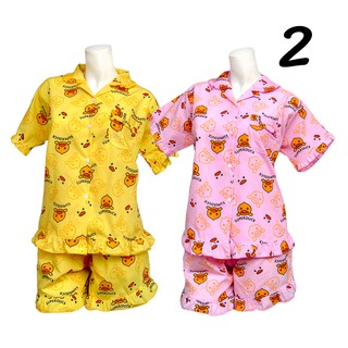 Miyoko ชุดนอนลายการ์ตูน ยอดฮิต อก 38-42 ผ้าคอตตอน ใส่สบาย น่ารัก ราคาถูก เสื้อ คอปก แขนสั้น กางเกง ขาสั้น วัยรุ่น