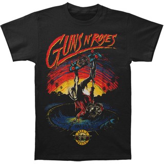 เสื้อยืดลาย guns n roses สเก็ตขนาดใหญ่สีดํา 20