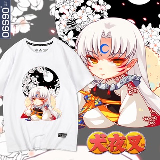 อะนิเมะรอบเสื้อยืดผู้ชายแขนสั้น ins tide ยี่ห้อ Shishengmaru Inuyasha รุ่น Q ขององค์ประกอบที่สองเสื้อยืดผู้ชายแขนสั้นหลว