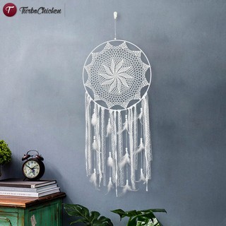 T⋄ Handmade Dream Catcher Lace Feather Tassel Wedding Home Wall Hanging Decor