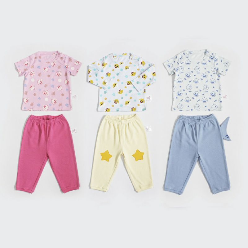 I Am Cotton Baby Shark Pyjamas Motif Clothes | ชุดชุดนอน Baby & Kids 6M-4T