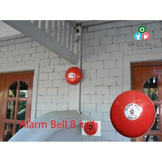 กระดิ่งไฟฟ้า กริ่ง 8 นิ้ว Alarm Bell RED 220V พร้อมสวิตซ์กระดิ่งอย่างดี กริ่งโรงเรียน กริ่งเตือนไฟไหม้ สัญญาณเตือนภัย