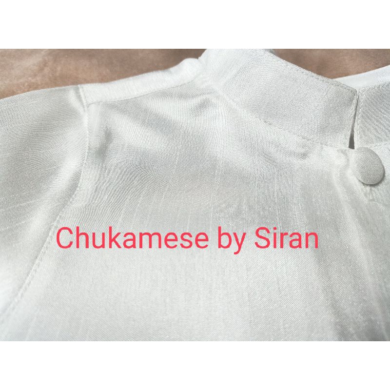 เสื้อเด็กชาย เสื้อไทยเด็กผู้ชาย ผ้าไหมอิตาลีเนื้อไหม สีขาว - รูปที่ 5