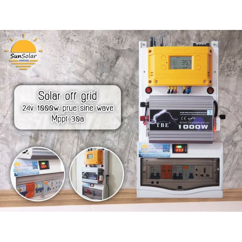 โซล่าเซลล์ ชุดนอนนา ชุดโซล่าเซลล์ 24v 1000w mppt30a