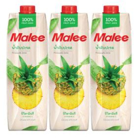 ส่งฟรี  มาลี น้ำสับปะรด100% ขนาด 1000ml ยกแพ็ค 3กล่อง MALEE PINEAPPLE JUICE 1L 1ลิตร     ฟรีปลายทาง
