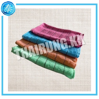 (ยกโหลตกผืนละ6บาท) ผ้าขนหนูขนาด12*26นิ้ว 30*60cm คละสี ผ้าเช็ดมือ ผ้าเช็ดจาน ผ้าเช็ดโต๊ะ