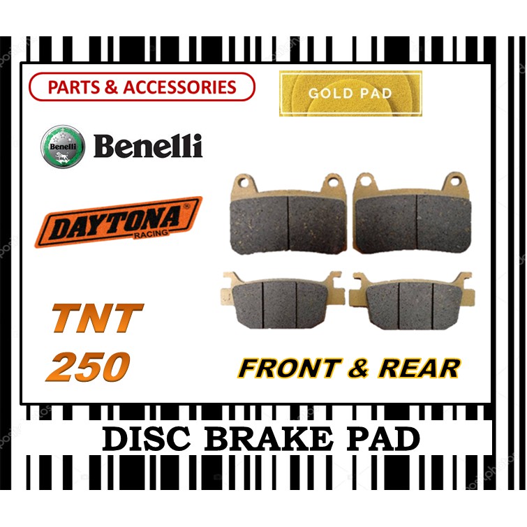 BENELLI TNT 250 ชุดผ้าเบรค SUPERBIKE FR0NT & REAR DAYTONA TYPE