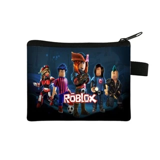 กระเป๋าสตางค์เหรียญ ซิปสั้น ขนาด 13.5x11 ซม. ลายเกม Roblox พร้อมห่วงพวงกุญแจ สําหรับนักเรียน